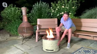 EcoTop 20.5" Smokeless Fire Pit with Weather Cover &amp; Mat on QVC