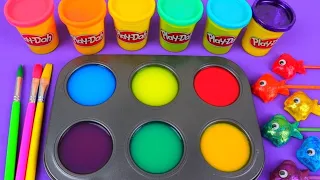 Satisfying Video I How to make Rainbow Disney Princess and Glossy Paint Pool Cutting ASMR #71