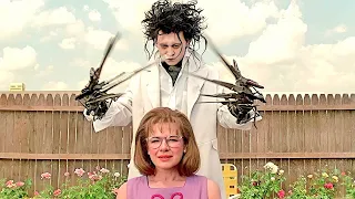 شخص إيده عبارة عن مقصات وبيكون أمهر مصفف شعر في المدينة Edward Scissorhands