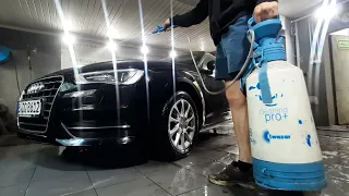 Dirty audi a3 sportback. Foam wash cleaning