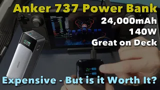 Anker 737 Power Bank 24,000mAh, 140w with Smart Screen (feat. Steam Deck)