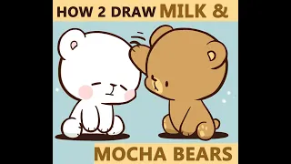 How to Draw Cute Chibi Kawaii Bears from Milk & Mocha Easy Step by Step Tutorial