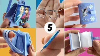 5 School Supplies Easy to Make for Barbie Doll - DIY Miniature