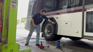 How to Change a Flat Outer Dual Tire on a Bus