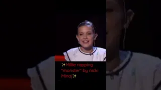 #milliebobbybrown  rapping “monster” by Nicki Minaj #shorts