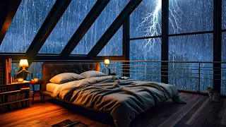 Rain Sounds and Thunder outside the Window for Sleeping - Stormy Night extremely Relaxing