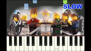 SLOW EASY piano tutorial "LEGO NINJAGO" Serie Opening, with free sheet music