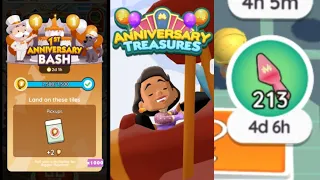 1st ANNIVERSARY BASH | ANNIVERSARY TREASURES 213 SHOVEL | NEW DIGGING EVENT Monopoly go #monopolygo