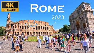 Colloseum and Roman Forum | 4K Walking Tour Rome Italy