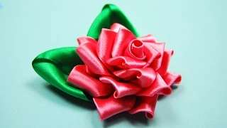 Ажурная РОЗА Канзаши. Мастер-класс  / Satin Ribbon Rose Tutorial Kanzashi / ✿ NataliDoma