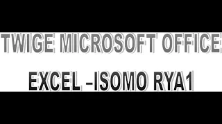 TWIGE MICROSOFT OFFICE EXCEL - ISOMO RYA 1