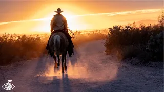 Wild West Cowboy Western Music with Rocky Mountain American West Scenery