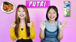 24 JAM MAKAN SESUAI NAMA ALFABET PUTRI!!