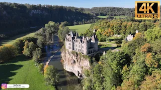 Castle of Walzin (Dinant - Belgium) - Drone footage Ultra HD 4K