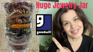 Huge Goodwill Jewelry Jar ! Bakelite inside