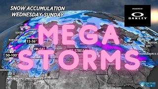 Mega Storms Drop up to 7 FEET of Snow in CA & Mtns in Western US