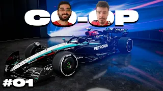 F1 24 - MODO CARREIRA CO-OP 01 - O INÍCIO DA JORNADA DE RECUPERAÇÃO DA MERCEDES!