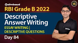 Descriptive Answer Writing for RBI 2022 |Essay Writing | Descriptive Questions | Day 84