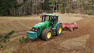 rozvoz a zapravování kejdy - John Deere 8270R + Vaderstad Cultus 420 , John Deere 7930 + Eisele