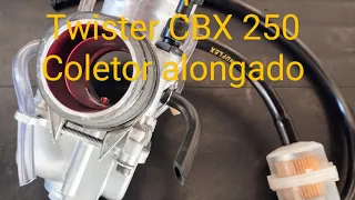 carburador pwk 32mm Twister CBX 250 alongado e reforçando o coletor