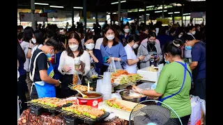 [4K] Bangkok lunch "Whale market" food court and shopping at Sukhumvit 16 Alley