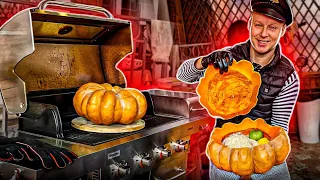 GOOSE BAKED 9.5 HOURS in PUMPKIN. MEAT 🥩 in a HUGE PUMPKIN. ENG SUB