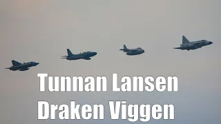 Saab J 29 Tunnan, J 32 Lansen, J 35 Draken and AJS 37 Viggen Airshow - SweAF 2022