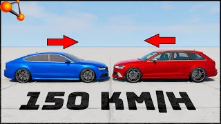 AUDI RS6 vs AUDI RS7! 150 Km/H CRASH TEST! - BeamNg Drive