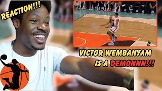 Victor Wembanyama is so unfair holding the ball above his head for dunk 😂 (REACTION)