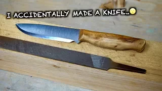 HOW I MADE A BUSHCRAFT KNIFE FROM AN OLD FILE | Knife making project