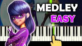 Miraculous MEDLEY - Transformations and Powers  - EASY Piano tutorial