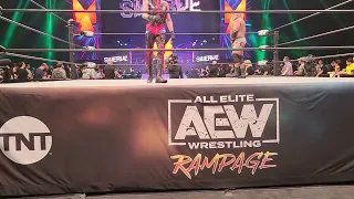 Swerve entrance Aubrey Edwards tells everyone to leave Dustin Rhodes Keith Lee Rampage 4-26-2023 AEW