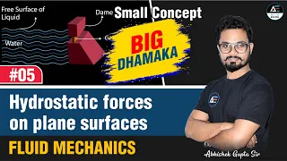 #05 || Hydrostatic Forces on Plane Surfaces || Big Dhamaka (Fluid Mechanics) || By Abhishek sir