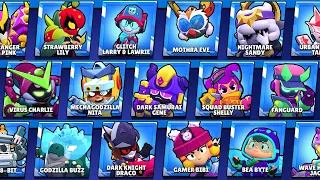 ALL 594 SKINS IN BRAWL STARS | Godzilla, CyberBrawl