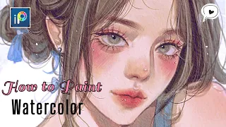 Watercolor Portrait in ibisPaintx || Step by step tutorial🎨 #ibispaintx