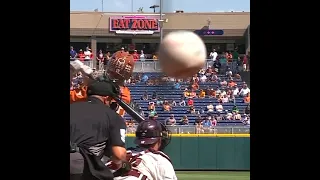 Foul ball SHATTERS camera at College World Series 💥