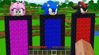 I can BUILD a LONGEST AMY ROSE! SONIC! SHADOW SONIC! SUPER SONIC! PORTALS in Minecraft! PORTAL