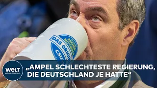 BIERGESCHWÄNGERTE BREITSEITE aus Bayern: Markus Söders Rede zum politischen Aschermittwoch