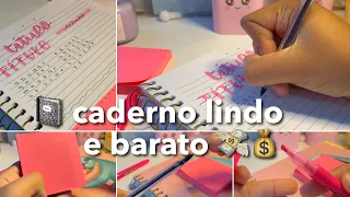 COMO TER UM CADERNO LINDO COM MATERIAIS BARATOS 💰💸✨