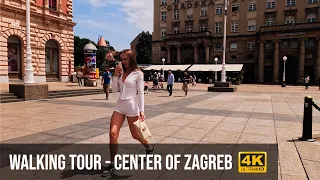 Walking through old center of Zagreb in Croatia - 4k virtual tour