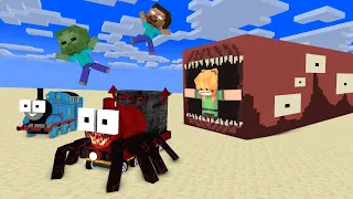 Monster School : THOMAS FAMILY TRANSFORMATION GIRL | CHOO CHOO CHARLES ATTACK - Minecraft Animation