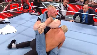 Brock Lesnar brutally attacks Cody Rhodes in the ring - WWE RAW 5/22/2023