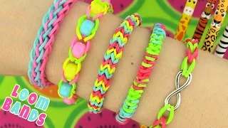 How to Make Loom Bands. 5 Easy Rainbow Loom Bracelet Designs without a Loom - Rubber band Bracelets