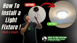 How To Install a Light Fixture FAST AND EASY | Replace Ceiling Light | How to Wire - Simple Wiring