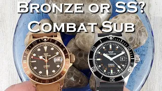 Glycine Combat Sub Bronze vs Stainless Steel - GL0087 vs GL0316