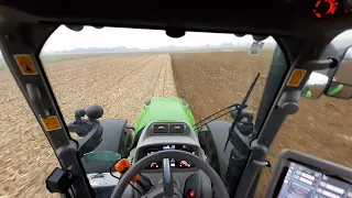 Cab view/Ploughing/plowing/oranje/ deutz-fahr agrotron/lemken juwel