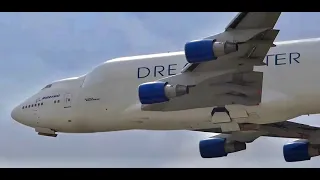 (HD) Boeing 747 Dreamlifter Large Cargo Freighter Low Pass / Fly-By Rockford Airfest Airshow 2014