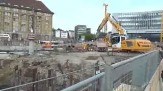 [Liebherr R936] Voraushub Oberhaupt Düker West für S21++Kurt-Georg-Kiesinger-Platz++|25.09.15| #S21