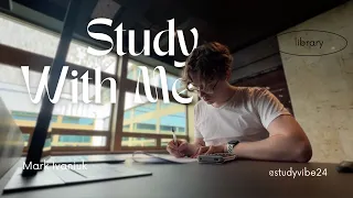 5-HOUR Study With Me | Library Ambience + Background Noise