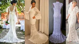 Beautiful crochet  wedding gown designs 2020